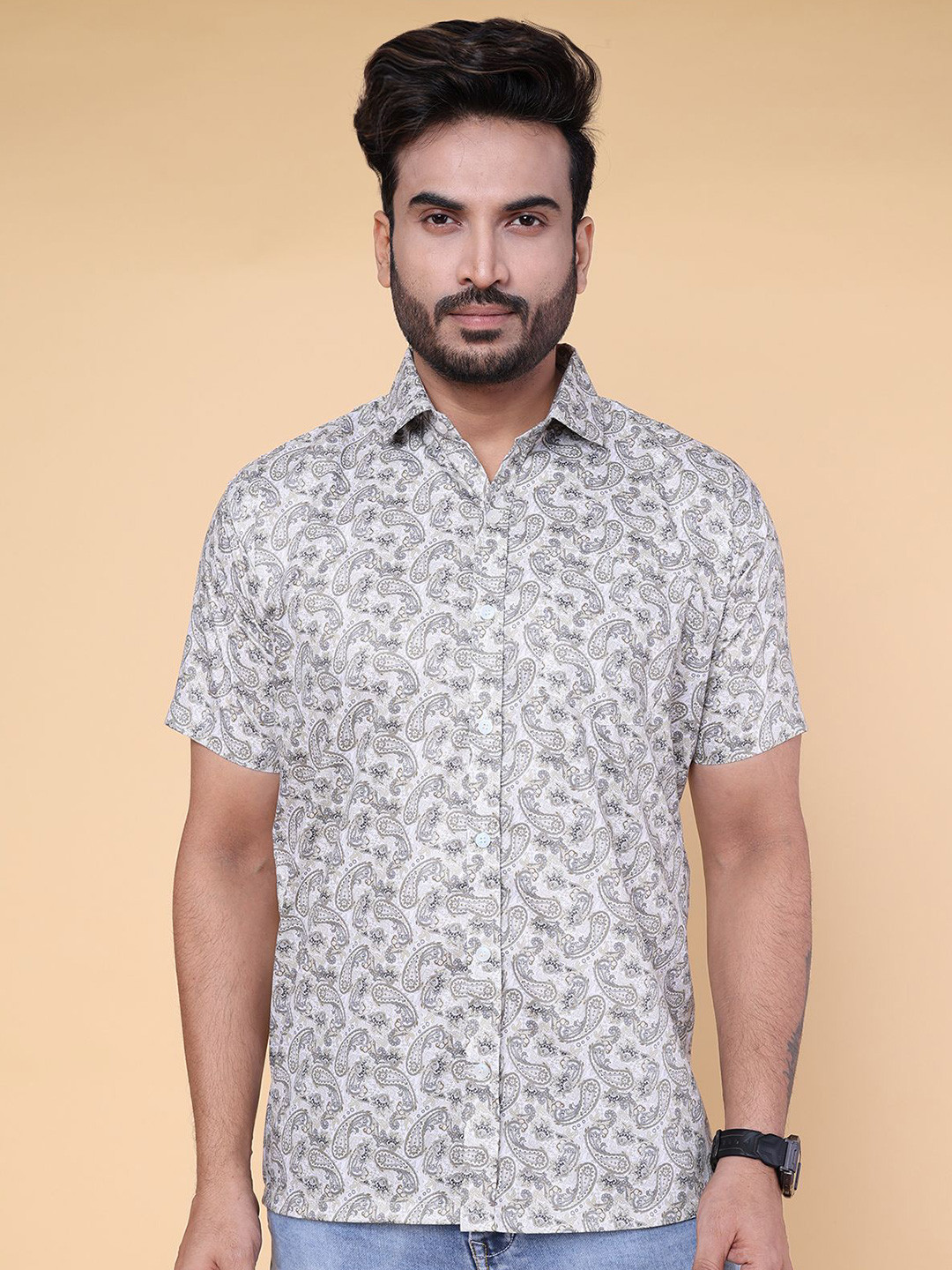 W & G Men Relaxed Floral Printed Pure Cotton Casual Shirt