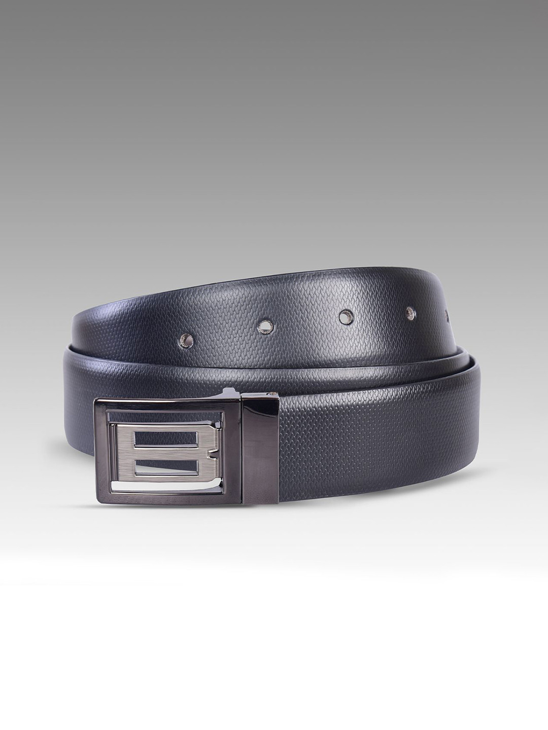 LONGHORNS E-GAZA Men Textured Leather Reversible Formal Belt