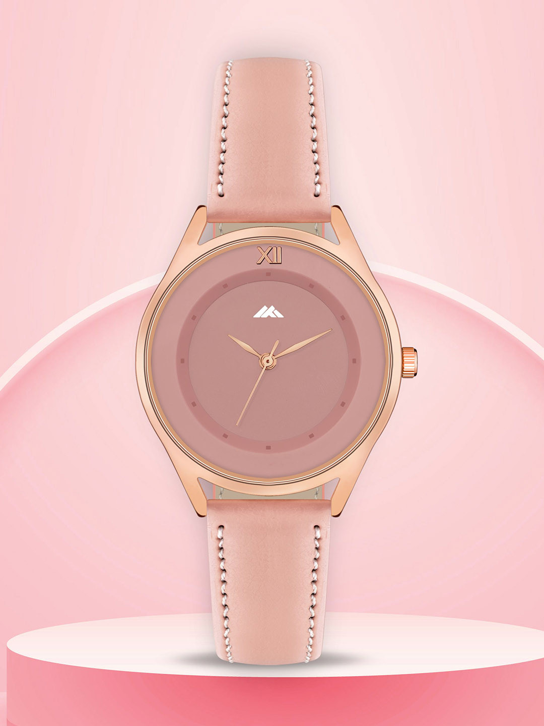 ON TIME OCTUS Women Embellished Dial & Bracelet Style Straps Analogue Watch MT-577 PINK