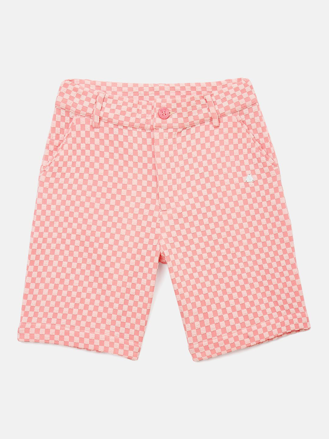 Blue Giraffe Boys Checked Chino Mid-Rise Shorts Technology