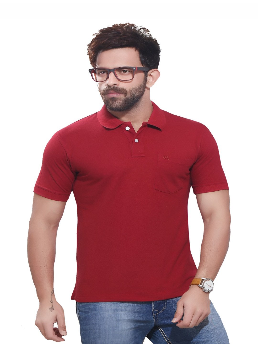 KUNDAN Polo Collar Pure Cotton T-Shirt