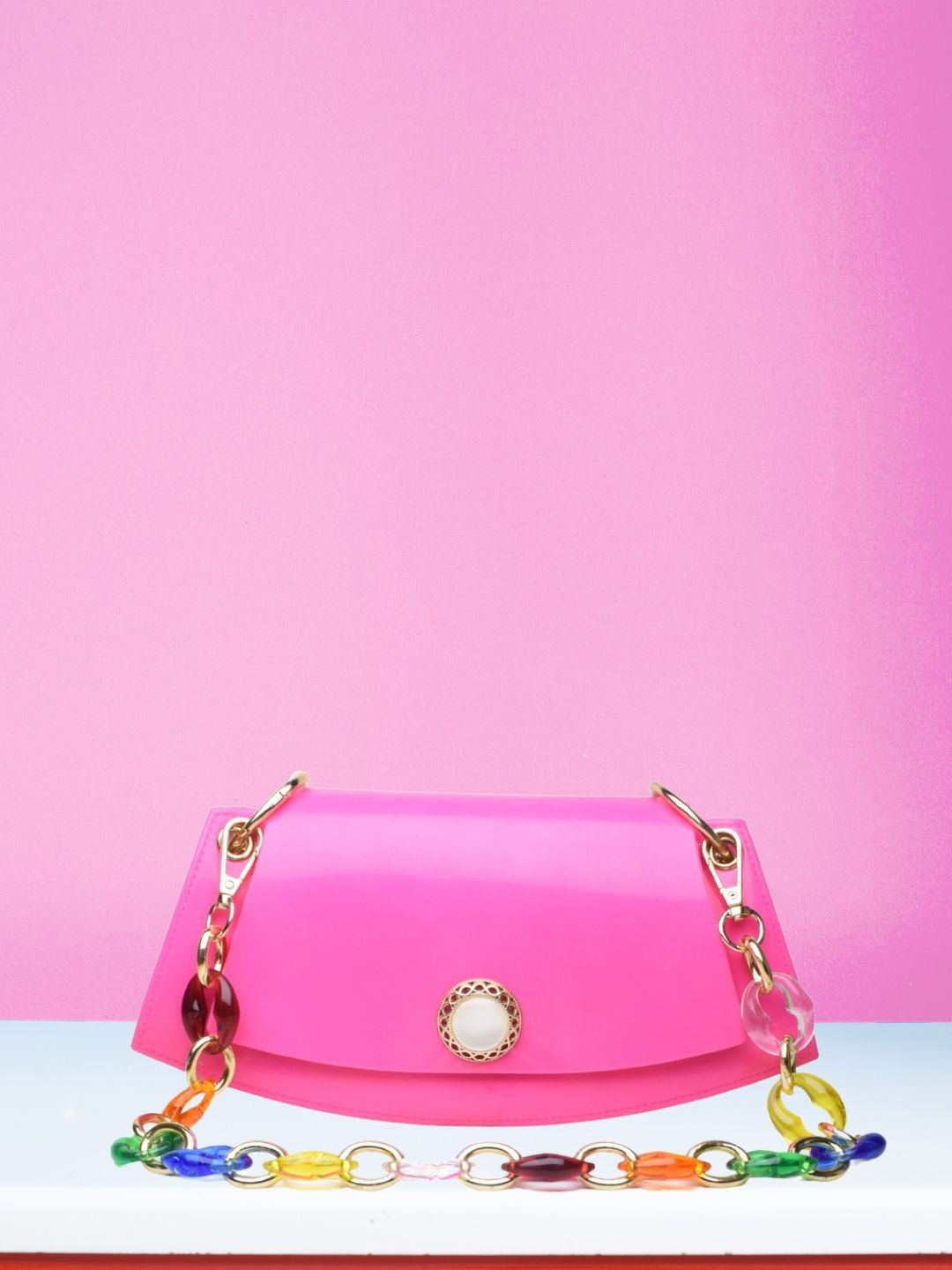 J & C Fashion Arena Foldover Clutch With Sling Chain