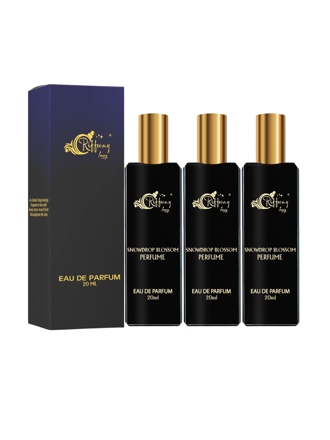 riffway Set Of 3 Snow Drop Blossom Long Lasting Eau De Parfum - 20 ml Each