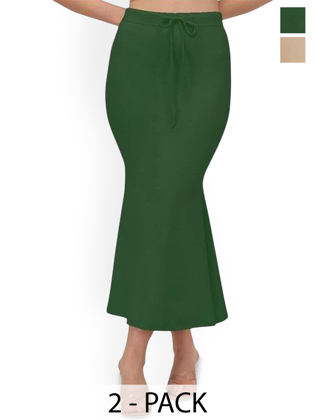 Pack Of 2 Mermaid Fit High  Rise Saree Moda Rapido Pack Of 2 High-Rise Mermaid-Fit Saree S