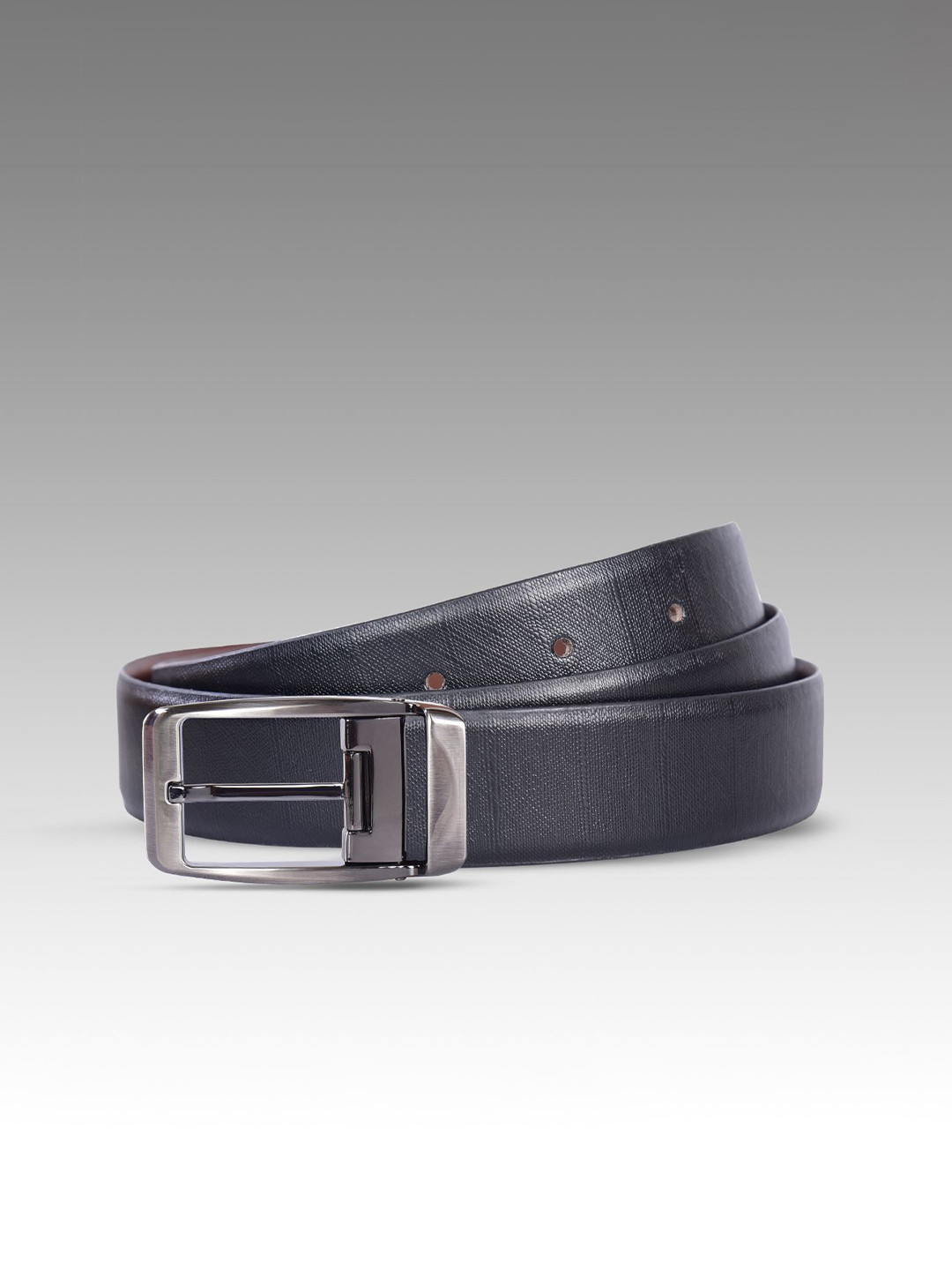 LONGHORNS D-BAKU Men Textured Leather Reversible Formal Belt