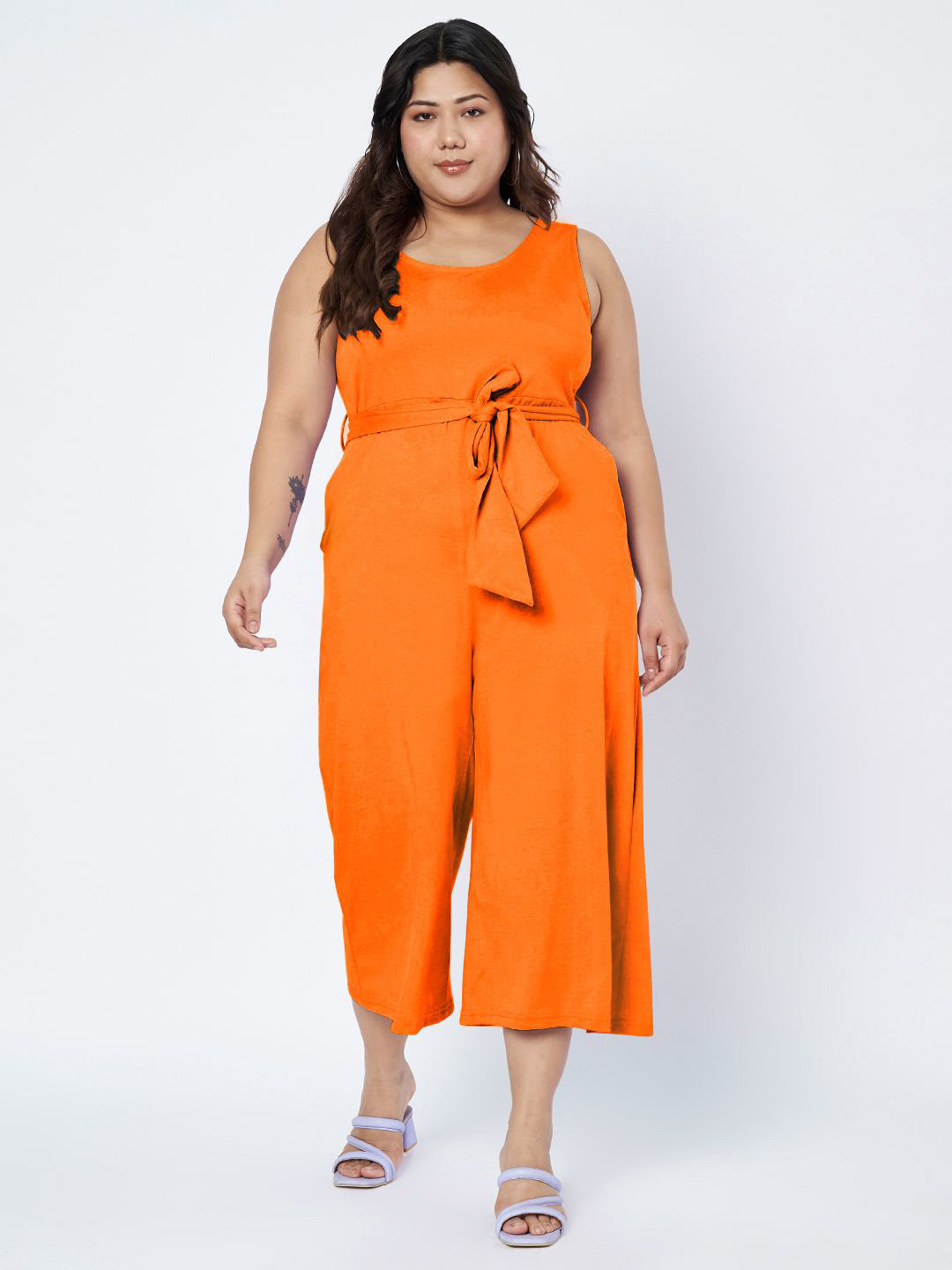 BRINNS Plus Size Round Neck Cotton Jumpsuit