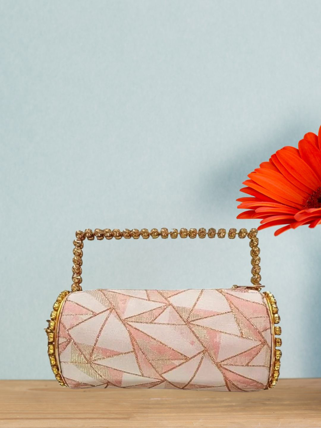 J & C Fashion Arena Women Geometric Embellished Structured Handheld Bag with Embellished