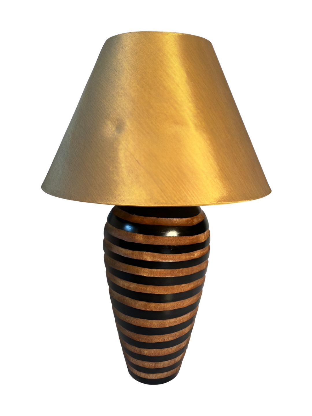Taurrus Brown Wood Contemporary Frusturical Shaped Table Lamp