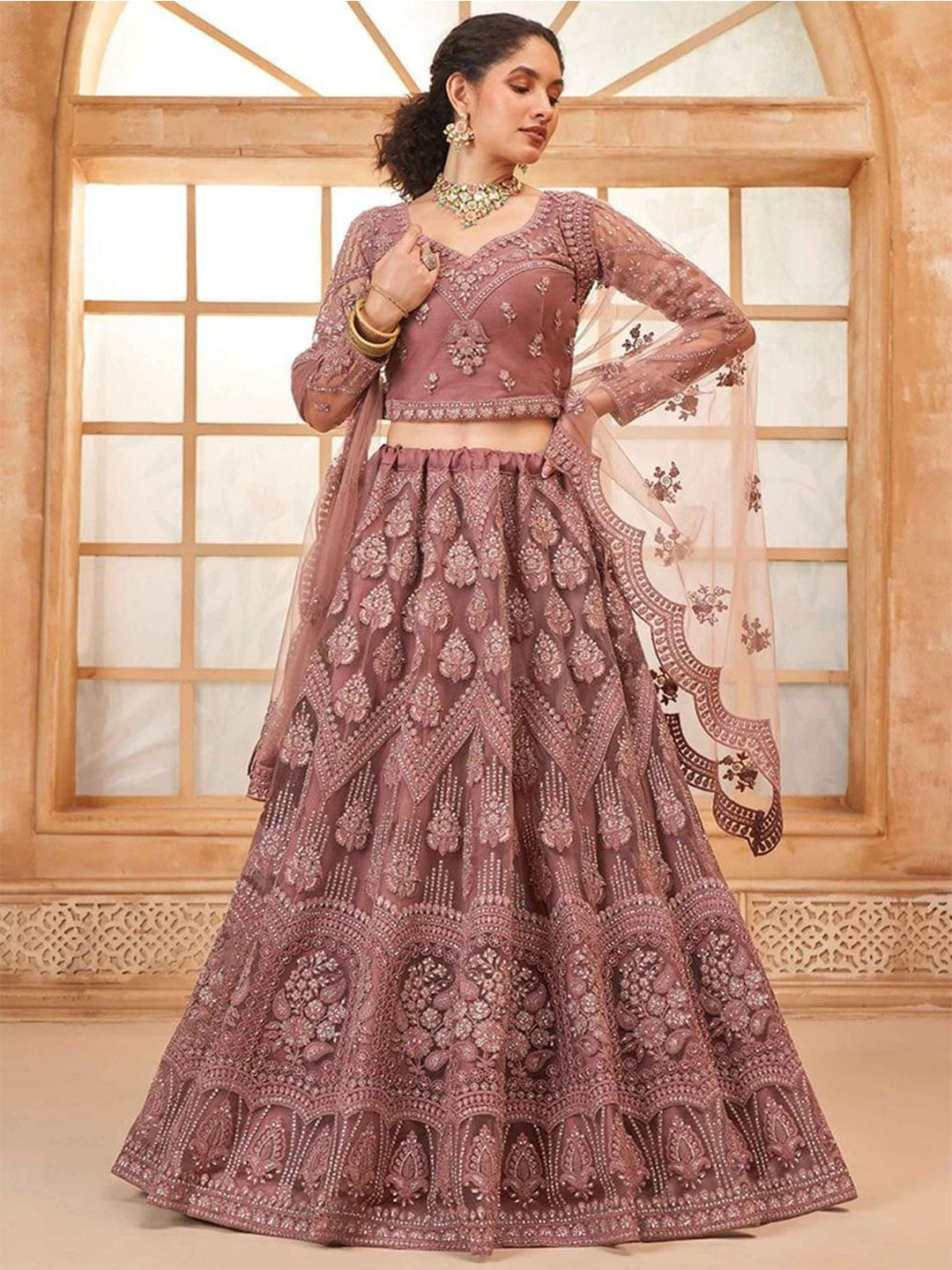 ZAALIMA FASHION Embellished Semi-Stitched Lehenga & Unstitched Blouse With Dupatta