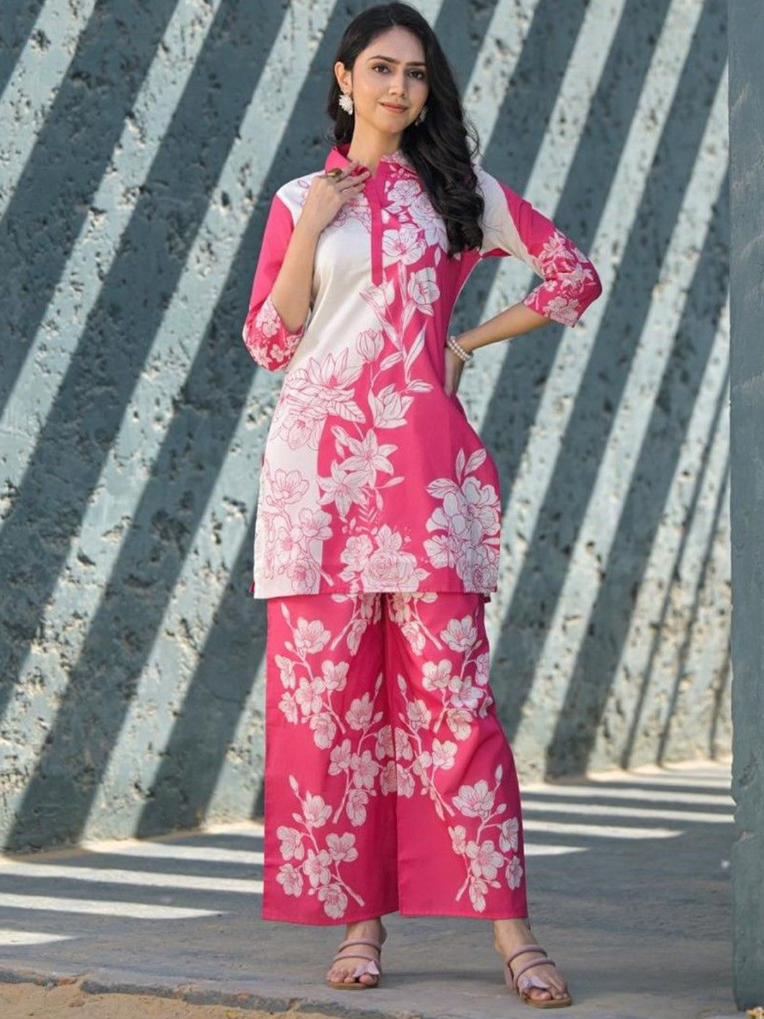 AUTUMN LANE Vastramaya Rosepink Cotton Co-Ord Set