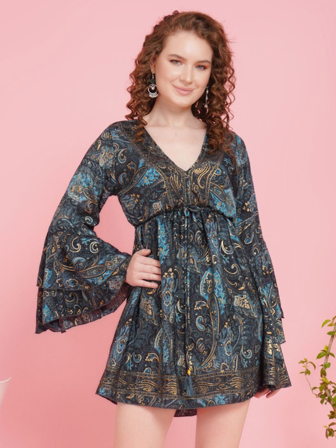 Boholyfe Women Twilight Tassel Short Dress