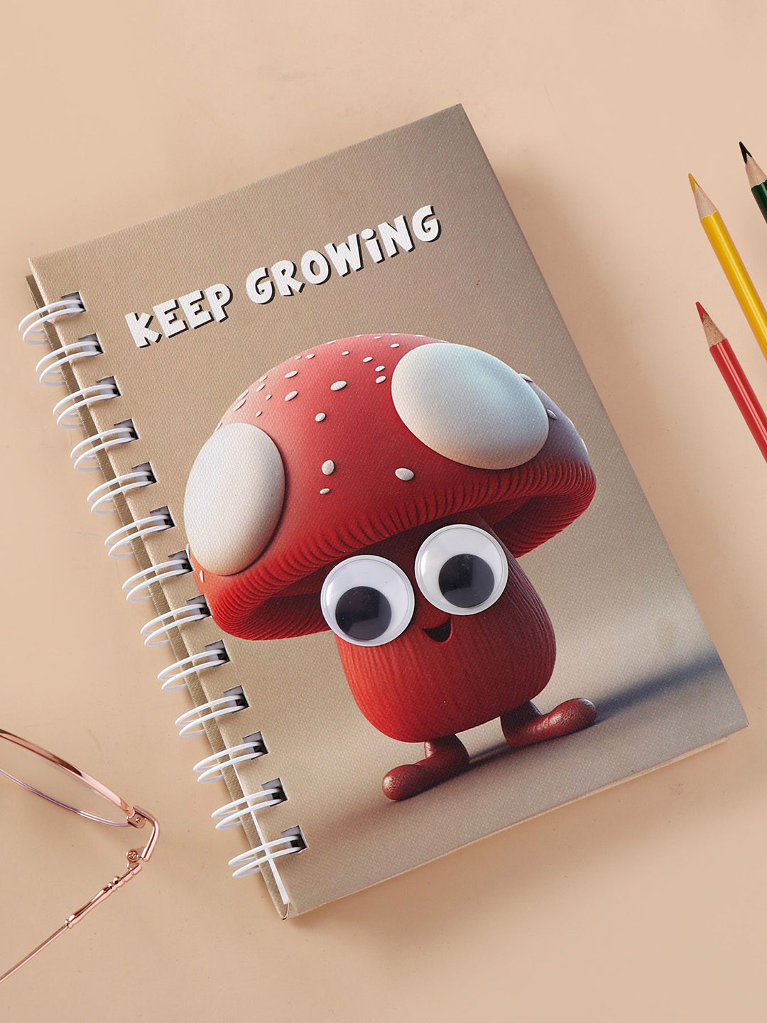 Archies Mushroom Theme Googli Eyes Spiral Notebook