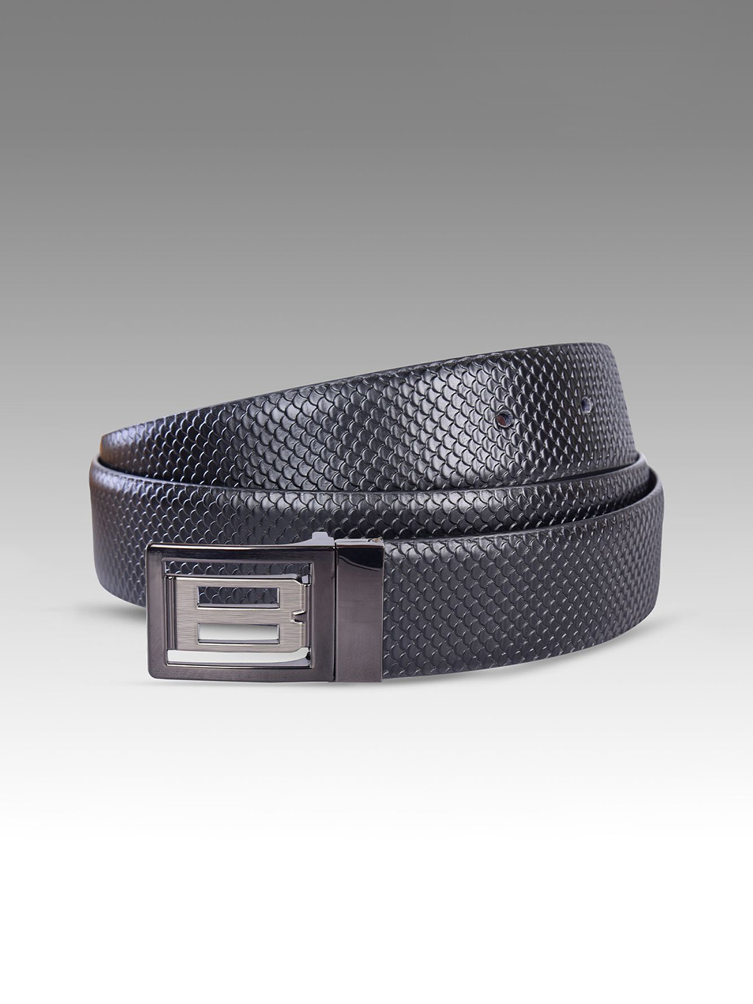 LONGHORNS E-LIMA Men Textured Leather Reversible Formal Belt