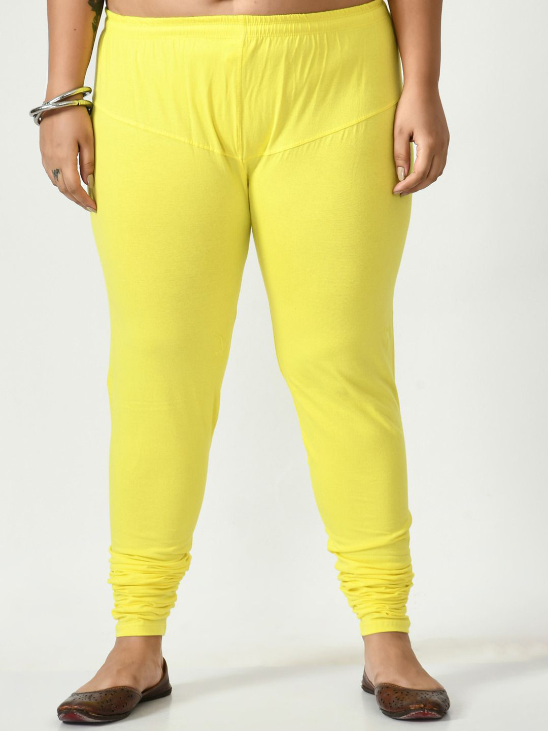 Fruba Women Plus Size Solid 4-Way Stretch Leggings