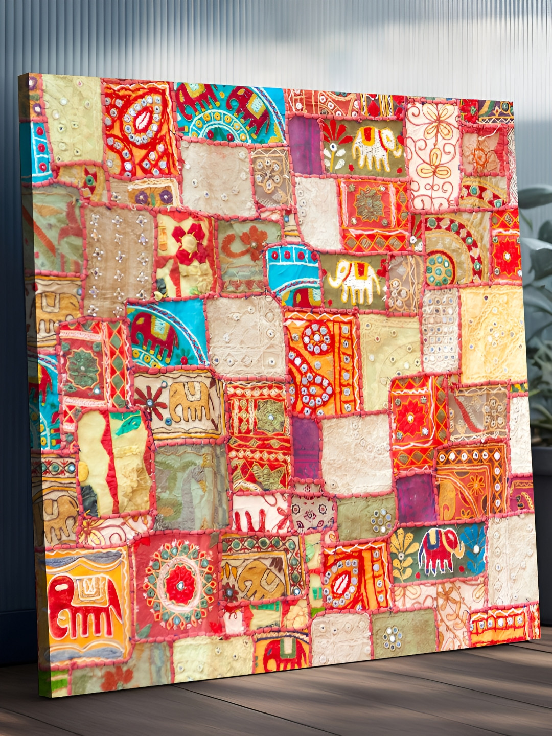 RANDOM Abstract Printed Canvas Landscape Square Paintings Wall Art-24 x 24In