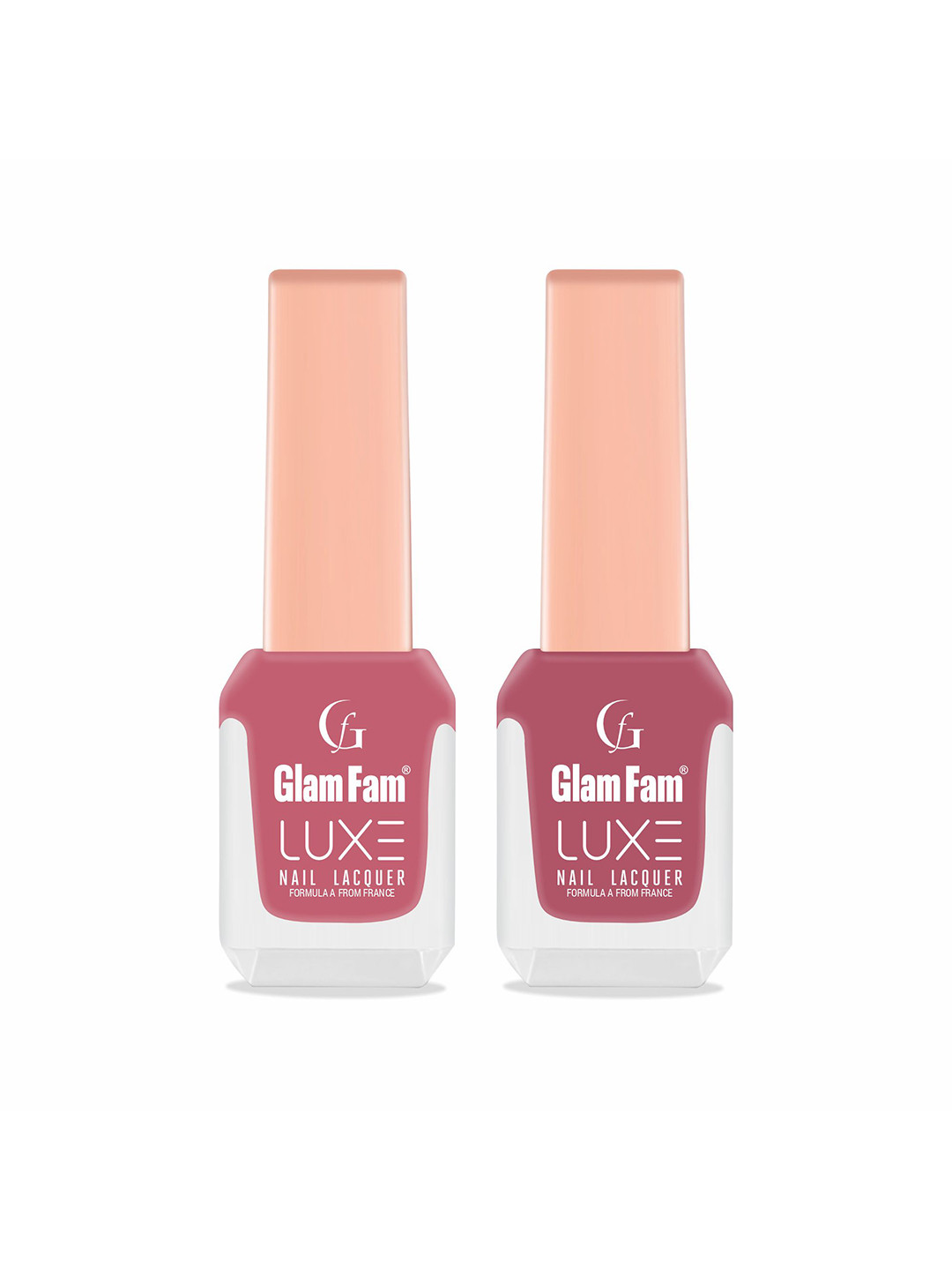 GlamFam Set Of 2 Glossy Finish Luxe Long Lasting Nail Lacquer - 12 ml Each - Shade 31-69