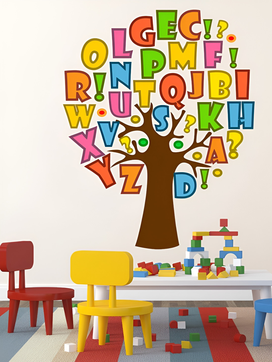LANSTICK Tree With Letters Self Adhesive Wall Sticker