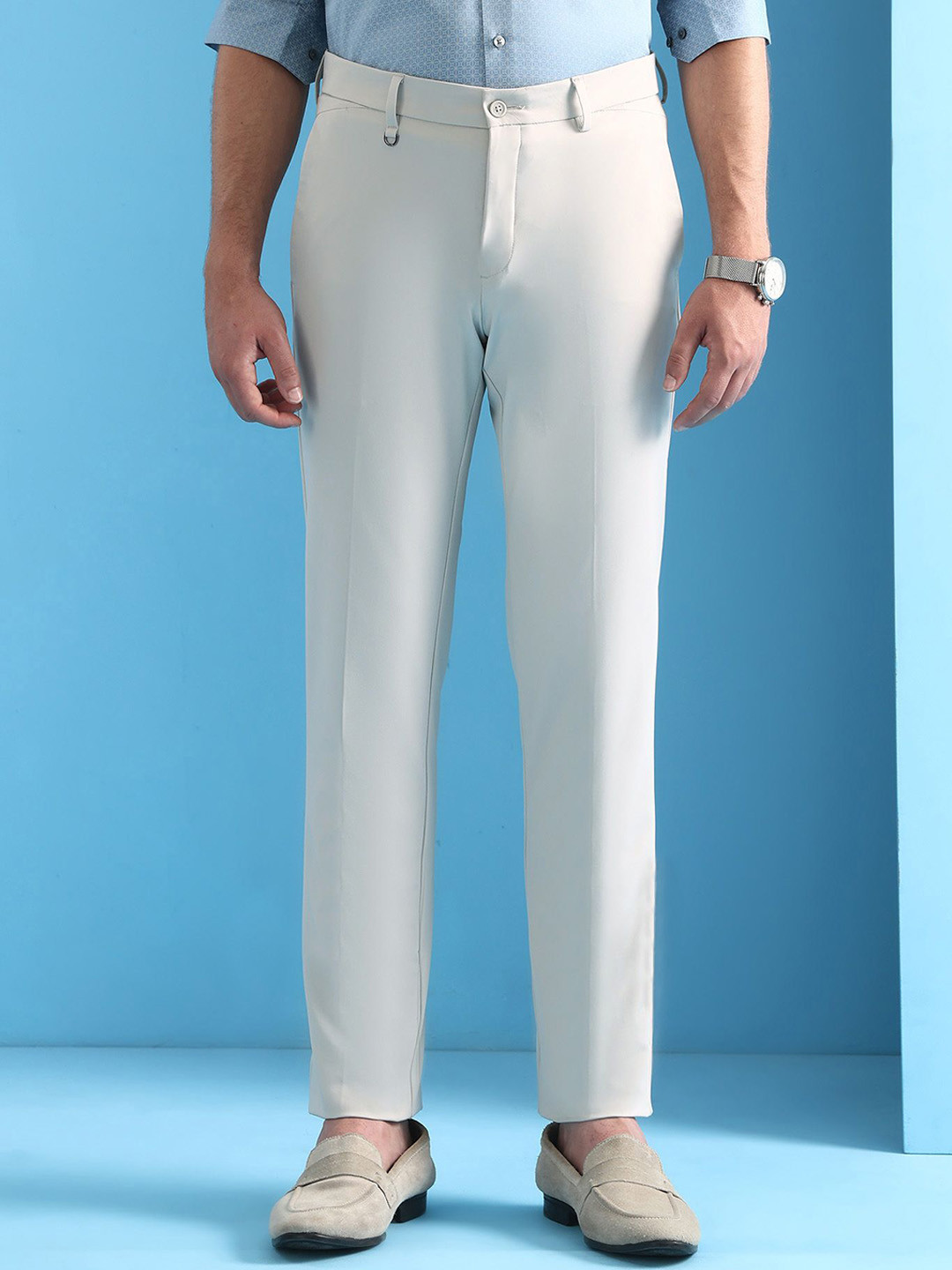 Arrow New York Velocity Men Classic Mid-Rise Trousers