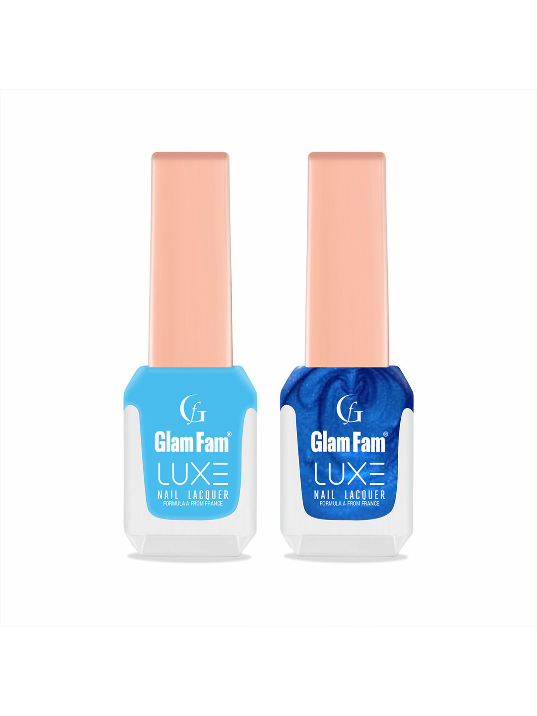 GlamFam Set Of 2 Glossy Finish Luxe Long Lasting Nail Lacquer - 12 ml Each - Shade 29-55