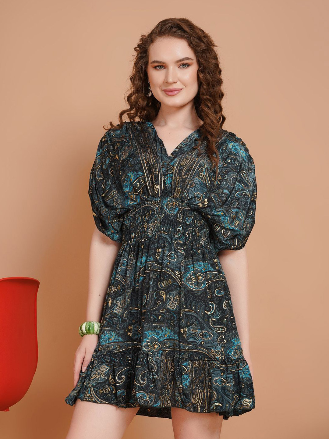 Boholyfe Women Electric Twilight Short Dress