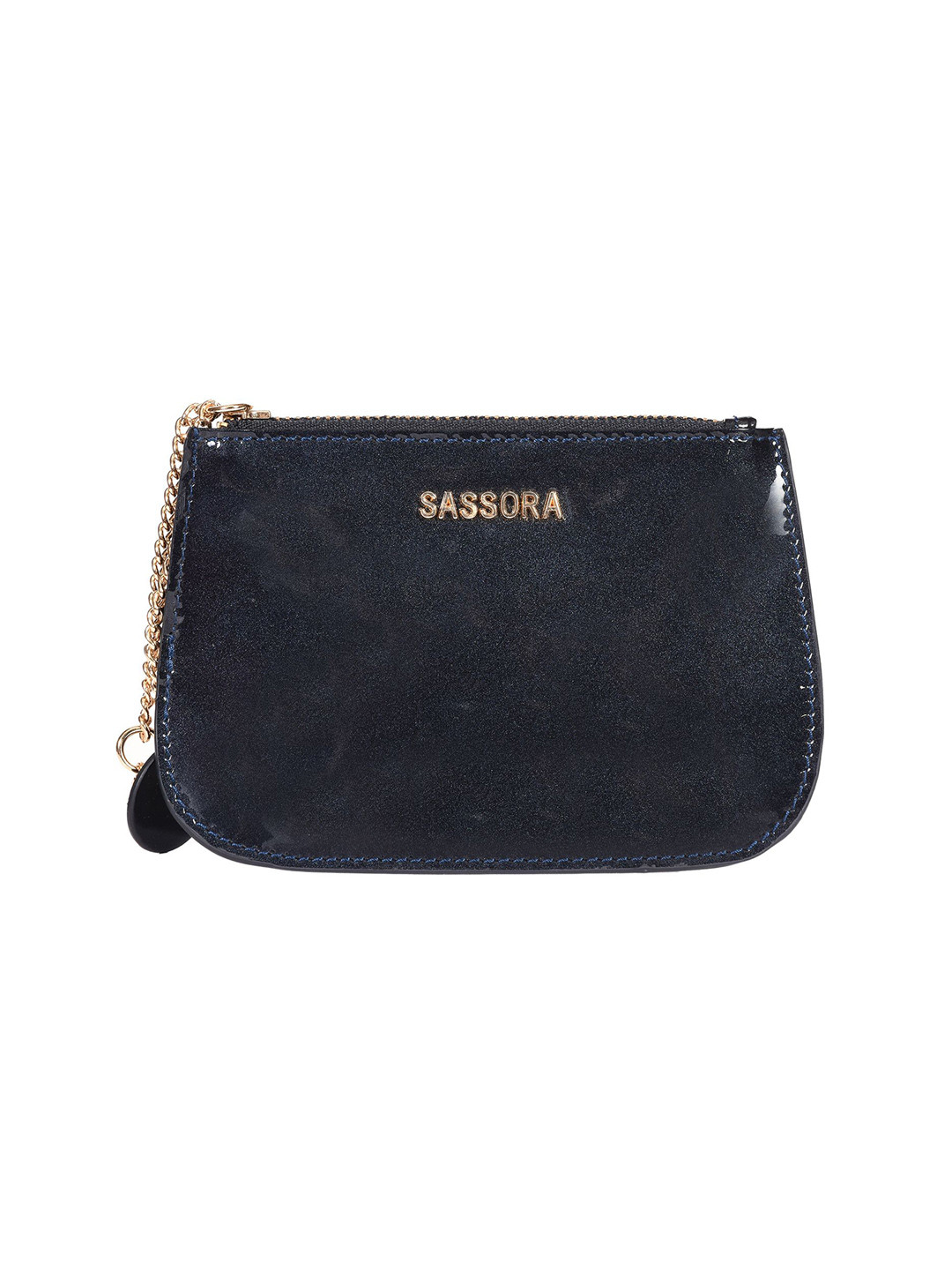Sassora Eco Friendly Premium Patent Genuine Leather Small Slim Pouch
