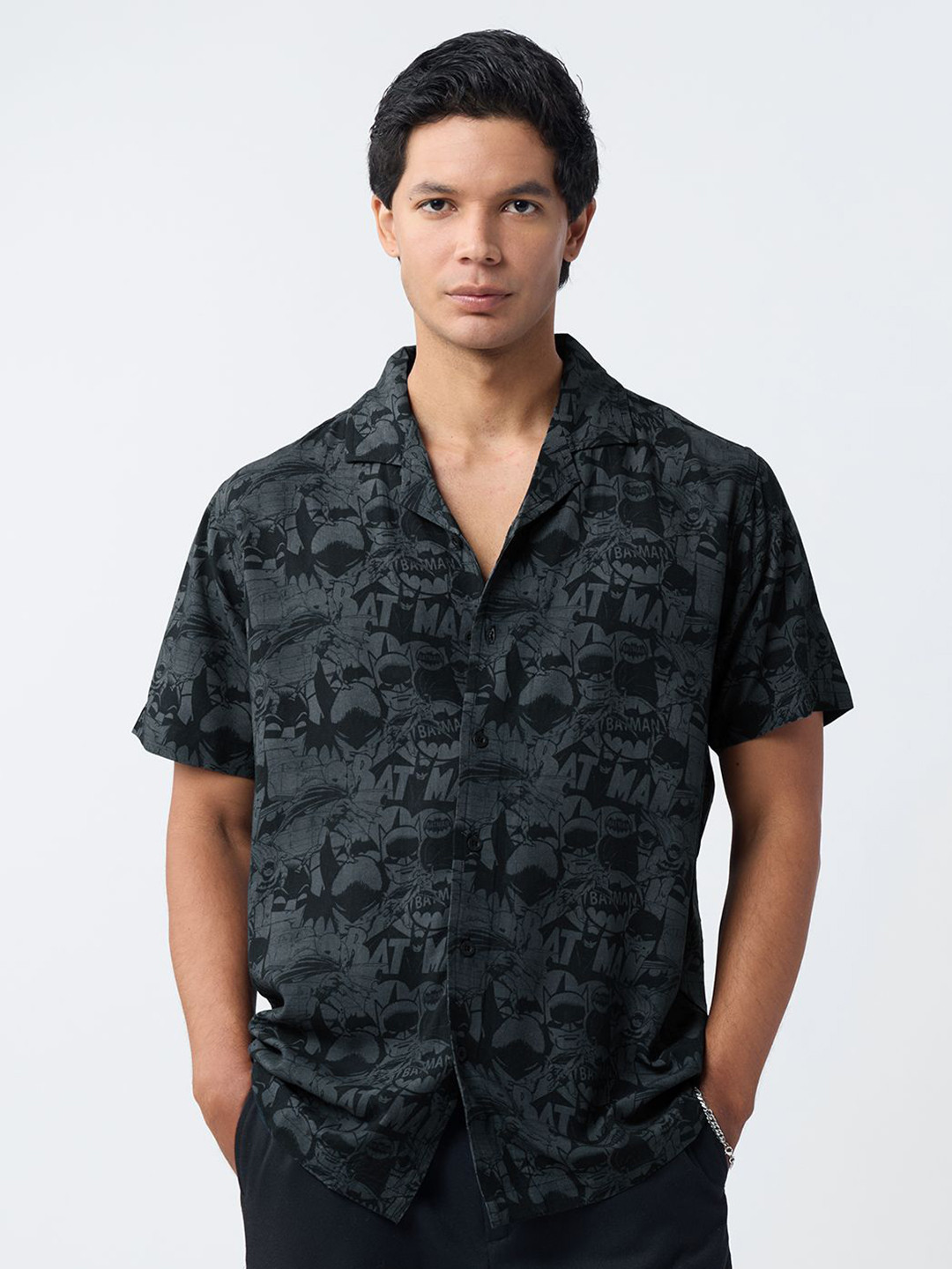 The Souled Store Men Printed Batman Dark Knight Casual Shirt