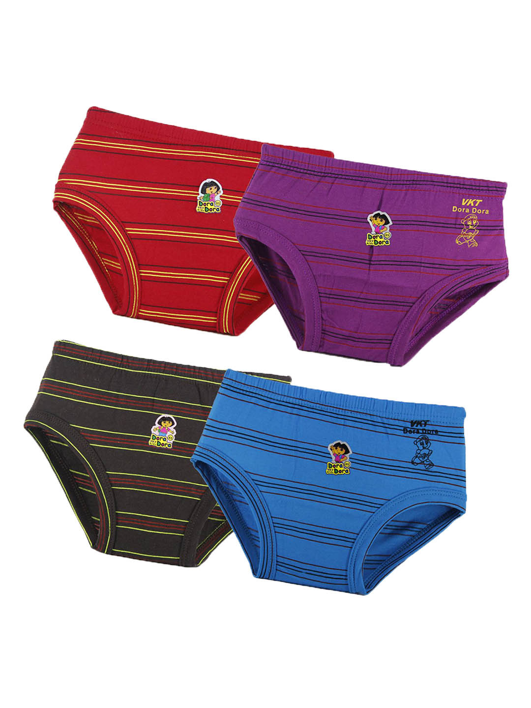 Dora Dora Infant Boys Pack Of 4 Striped Pure Cotton Basic Briefs MY-BY-DOLINE-JATTY-4PC