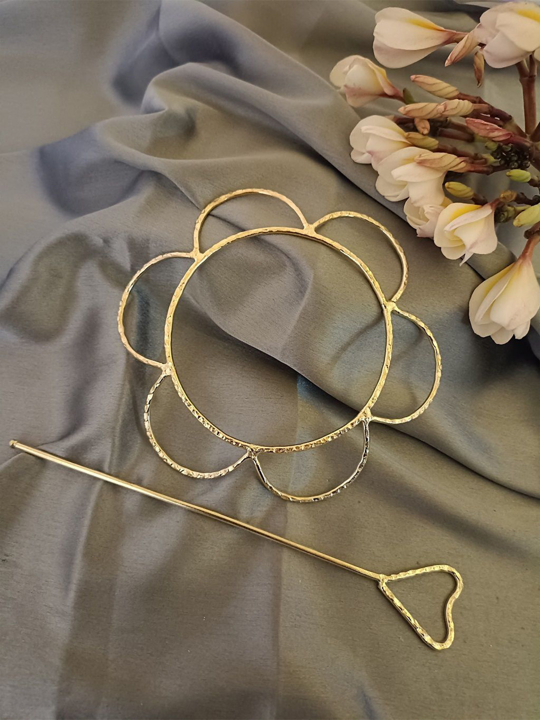 Sanjog Women Metal Hair Barrette With Stick Bun Holder Hair Slide Clip