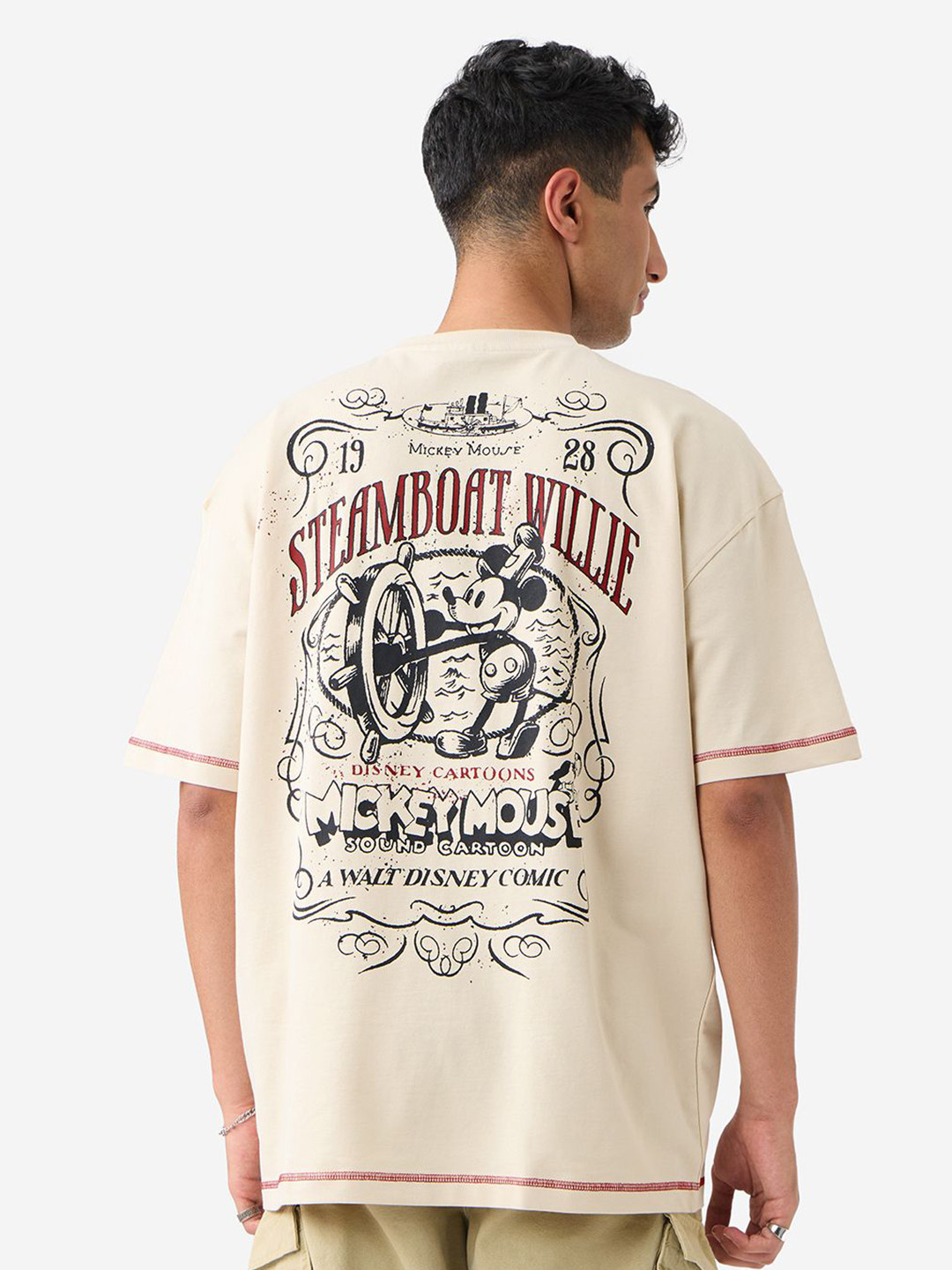 The Souled Store Men Mickey Mouse Steamboat Printed T-shirt