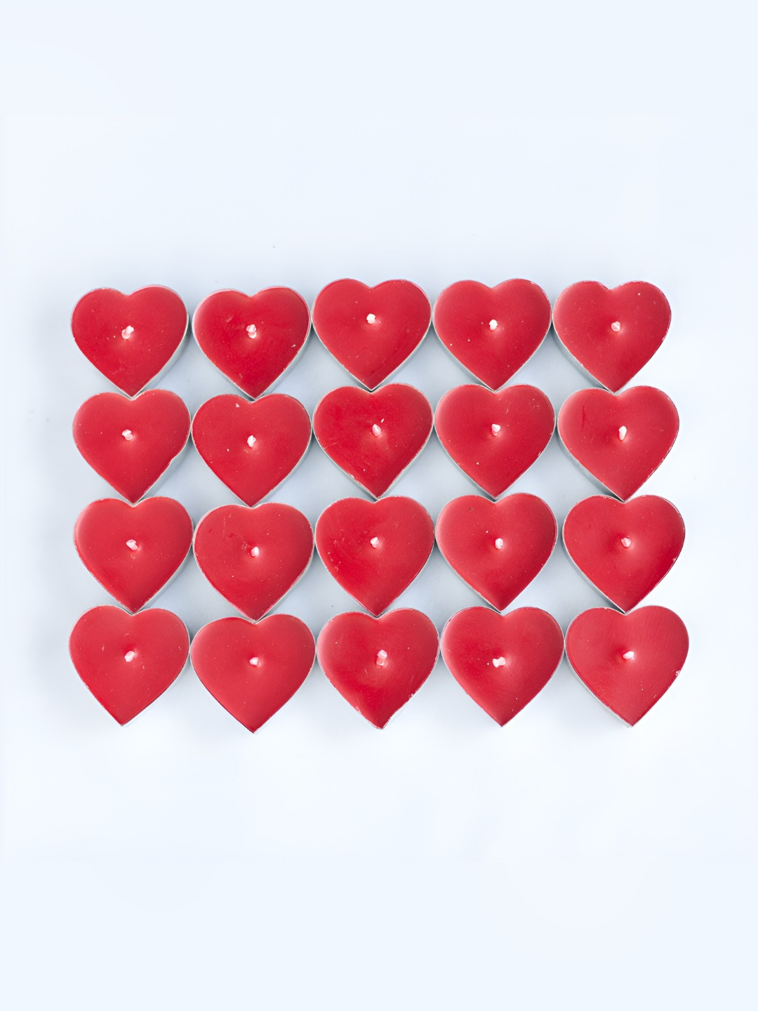 LIGHT JEWELS HEART SHAPE 20Pcs Scented 1 Wick Rose Solid Regular Tea Light Candles