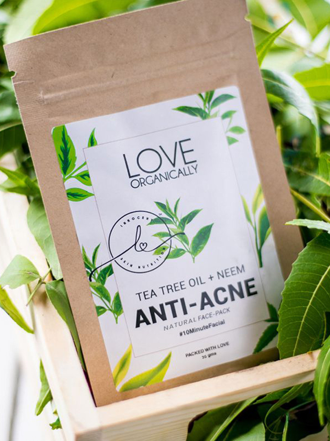 Love Organically Tea Tree Oil & Neem Anti Acne Face Pack - 30 g