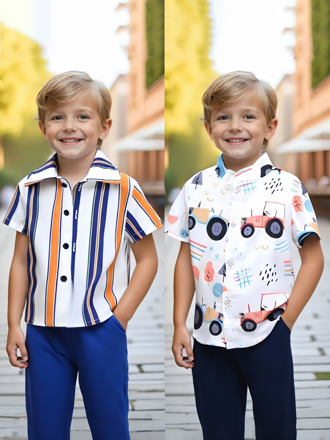 BAESD Boys Brand Logo Pack of 2 Classic Formal Shirt