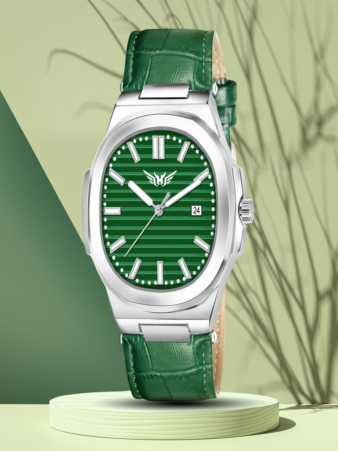 Hala Men Aluminium Dial & Leather Straps Analogue Watch Hala-3100-Green
