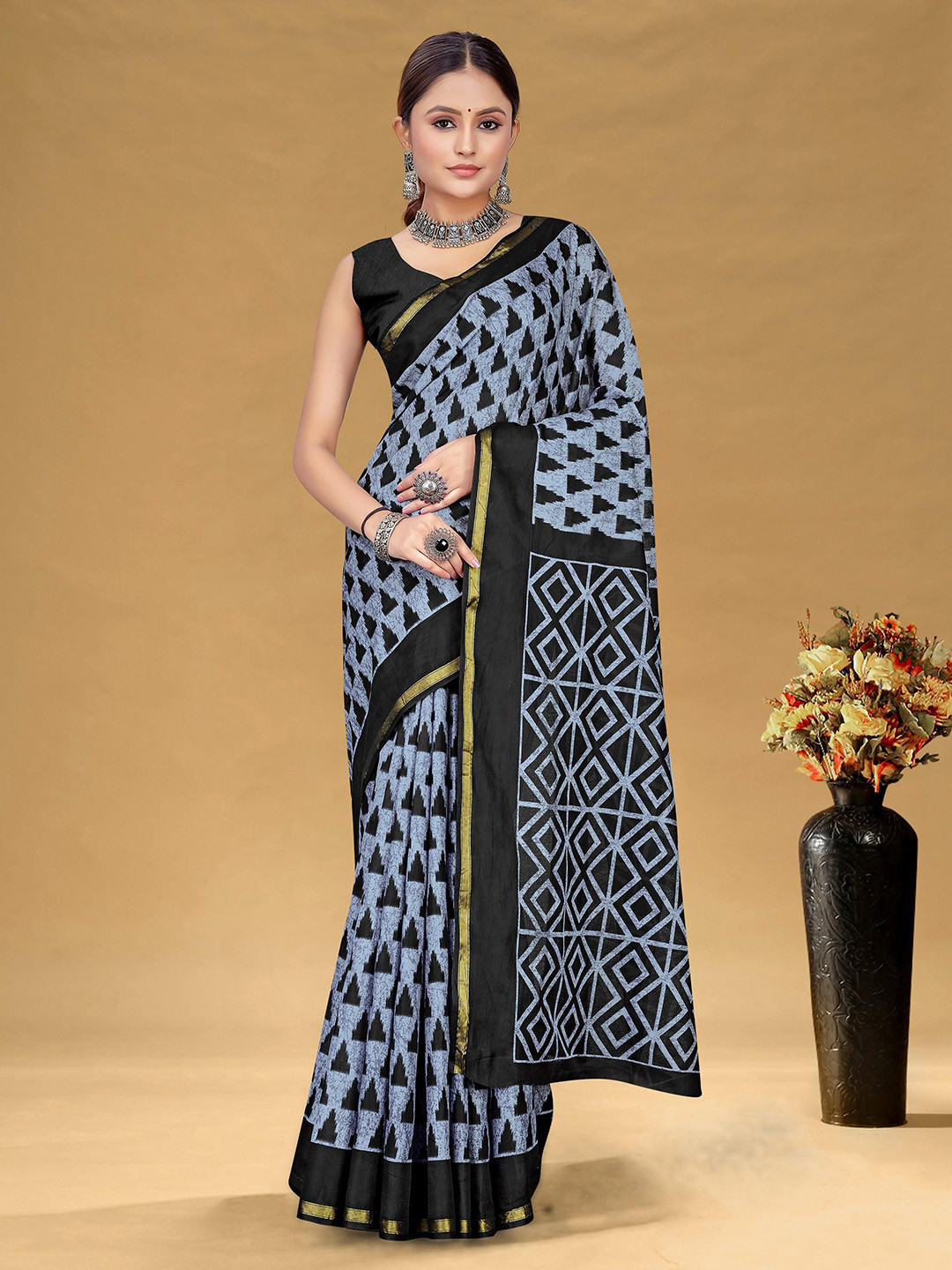 Panzora Zari Bagru Saree