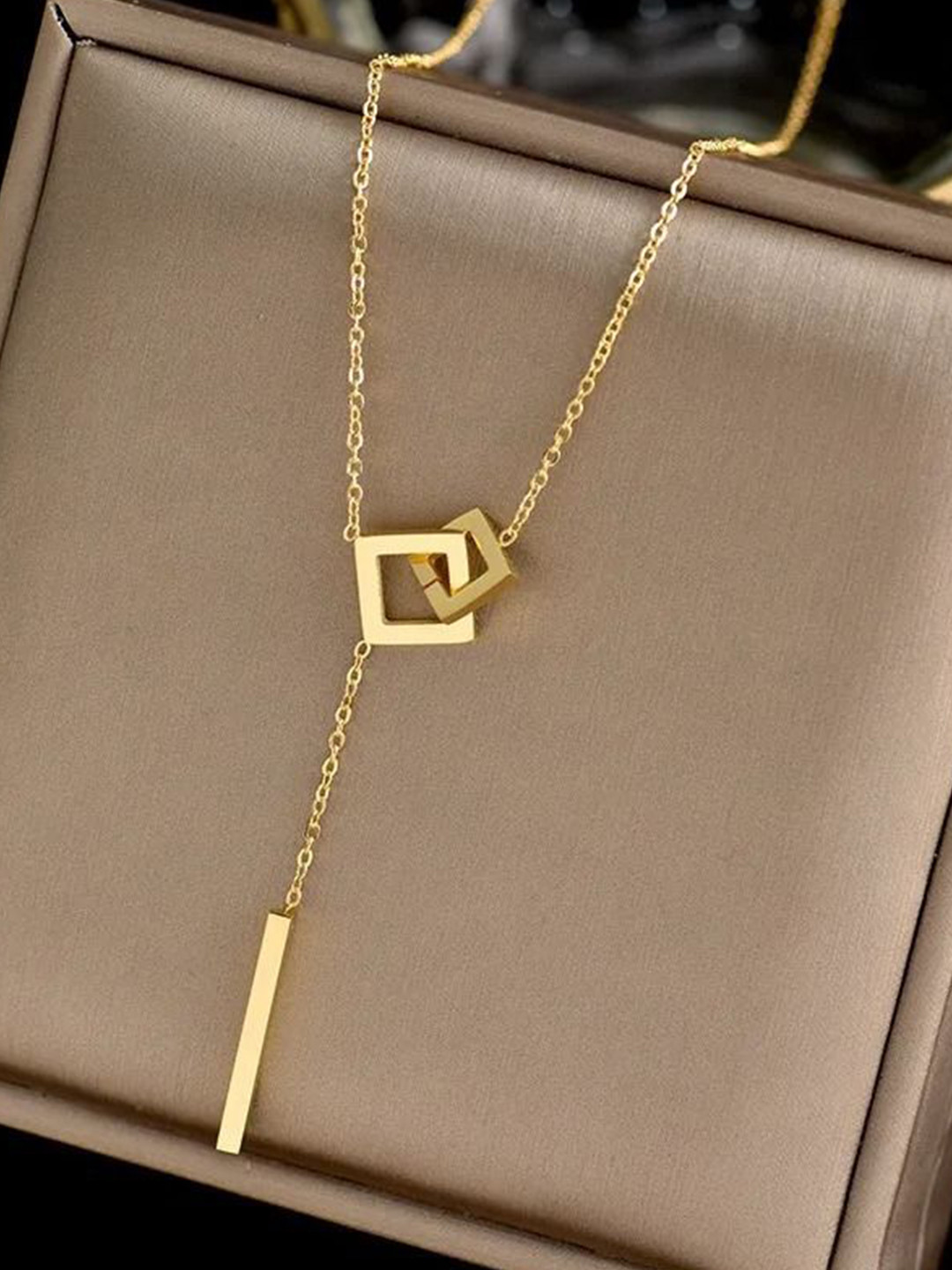 SZN Gold-Plated Stainless Steel Modern Geometric Drop Chain
