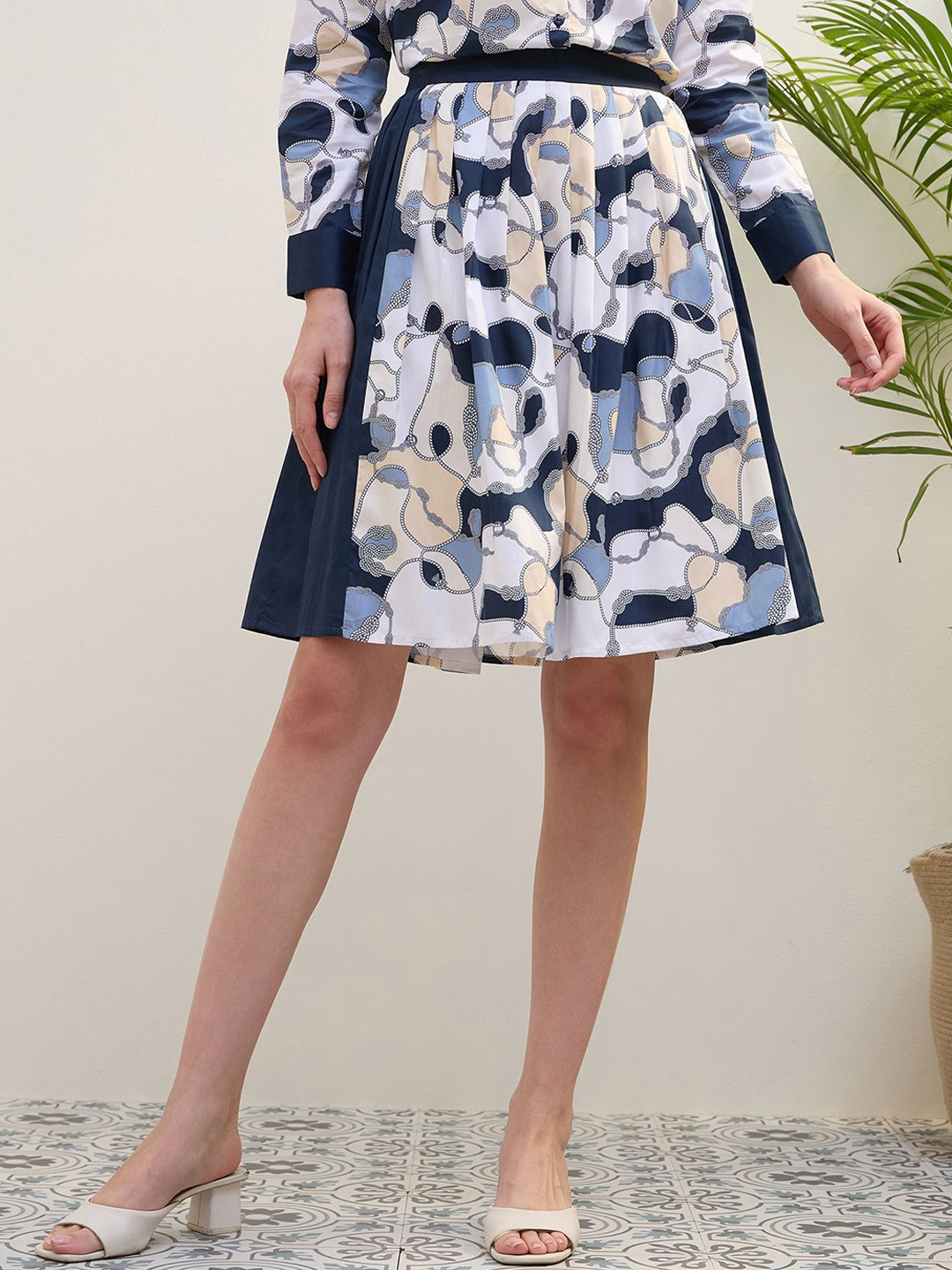 Iconic Printed Pure Cotton A-Line Skirt