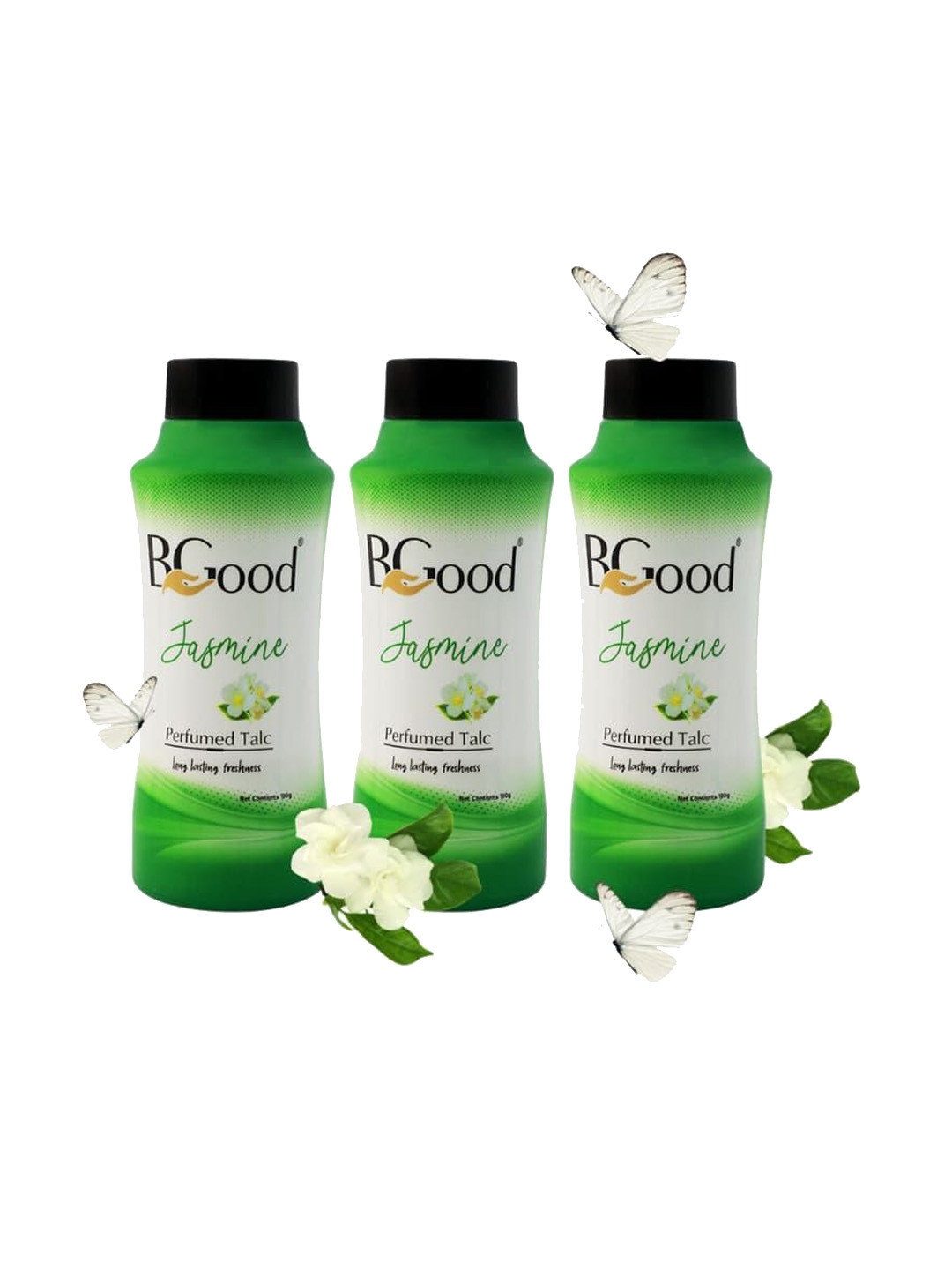 Bgood Set Of 3 Jasmine Perfumed Long Lasting Talc Powder - 100 g Each