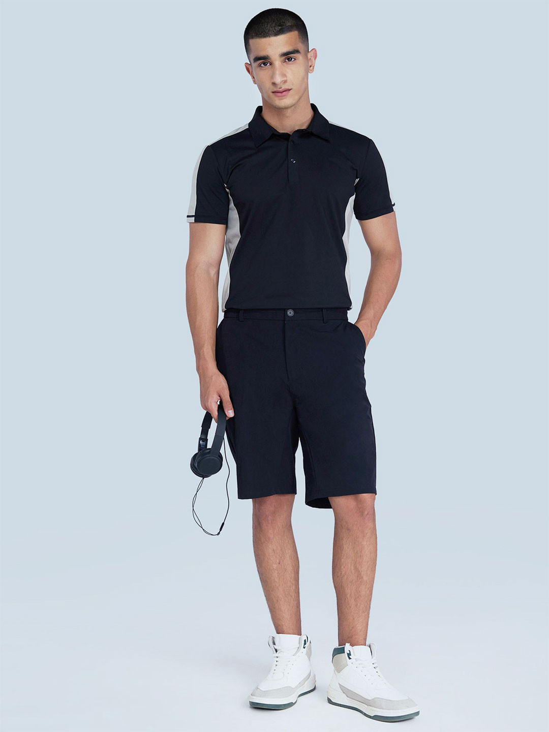 CAVA Men Solid Regular Fit Black Stride Golf Shorts