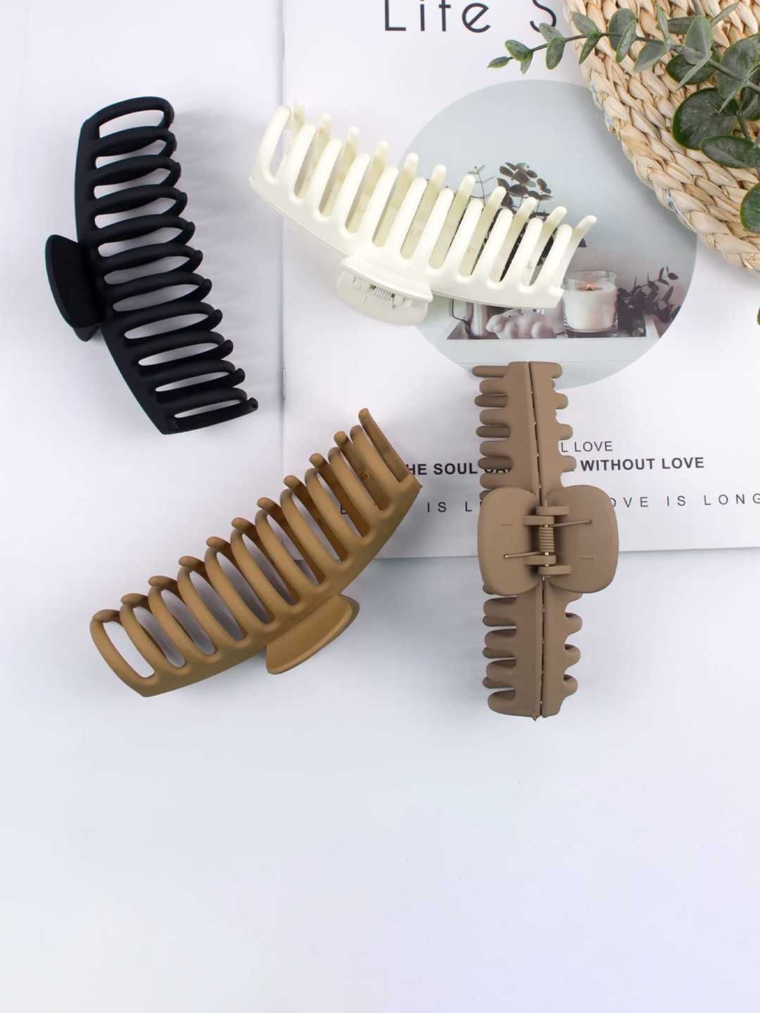 Softwrap Set Of 4 Matte Finish & Strong Hold Claw Clips