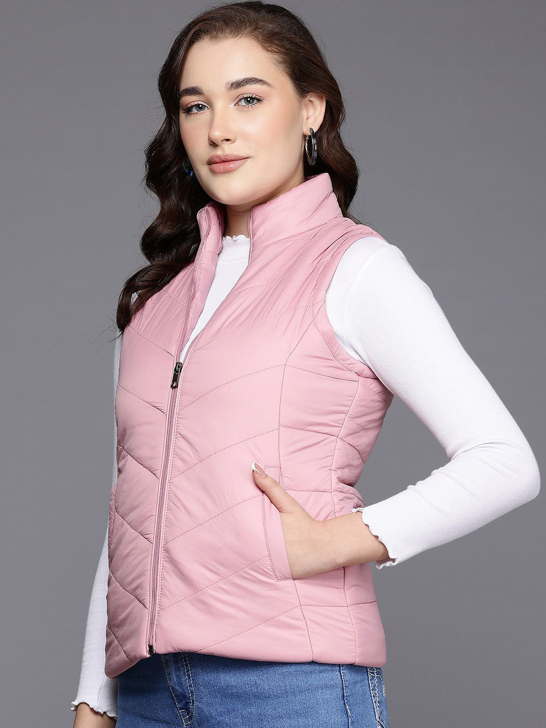 The Roadsted Lifestyle Co Women Lightweight Stand Collar Quilted Jacket