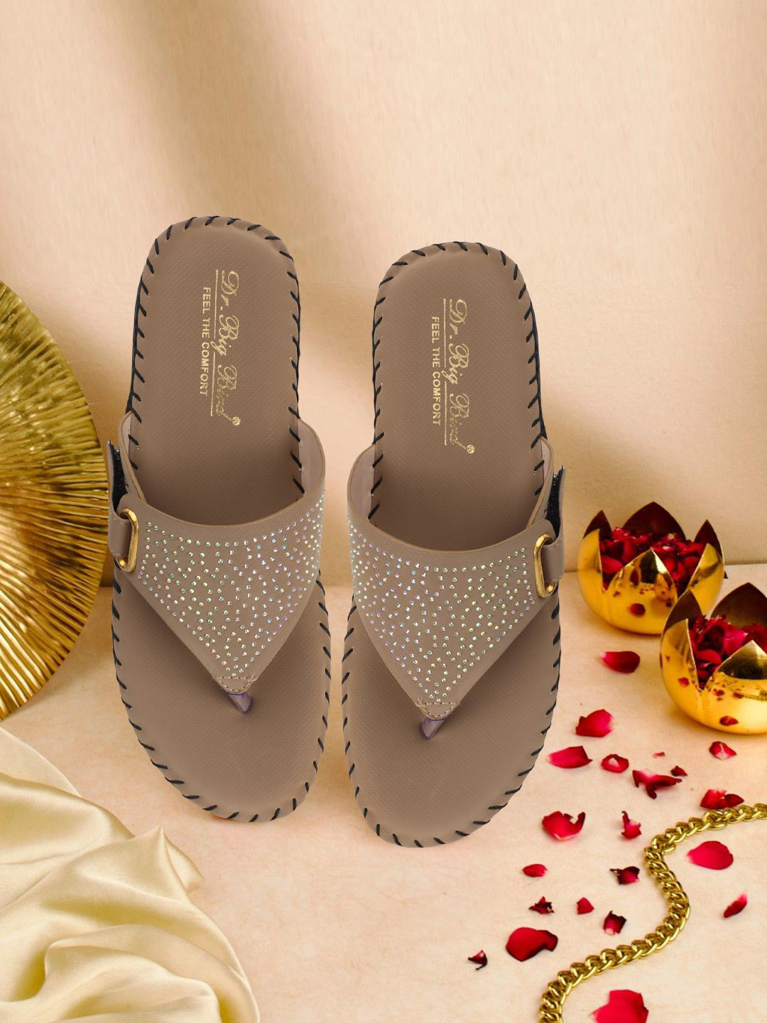 BIG BIRD Women Synthetic Leather One Toe Flats with Buckles