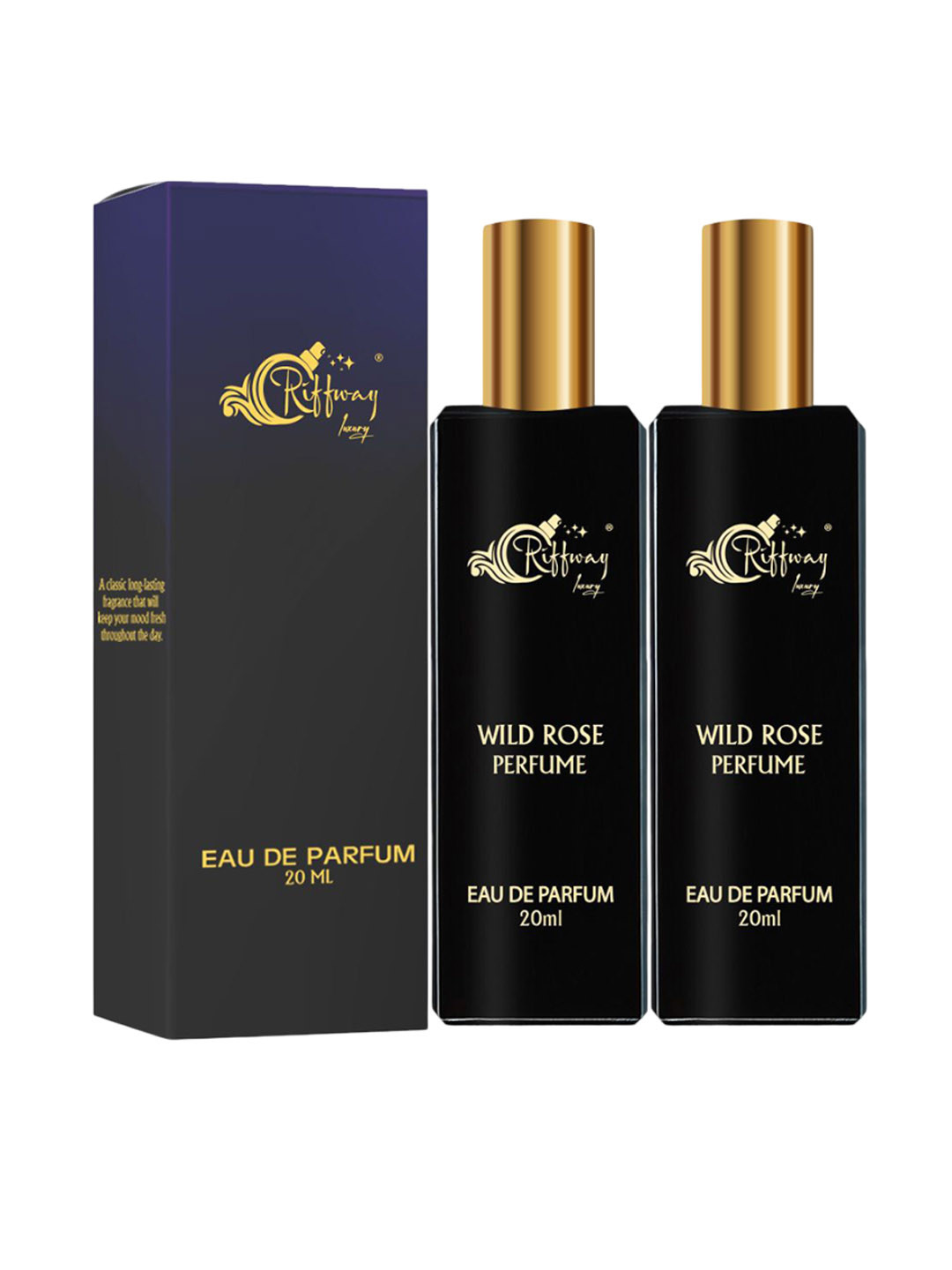 riffway Set Of 2 Wild Rose Long Lasting Eau De Parfum- 20 ml Each