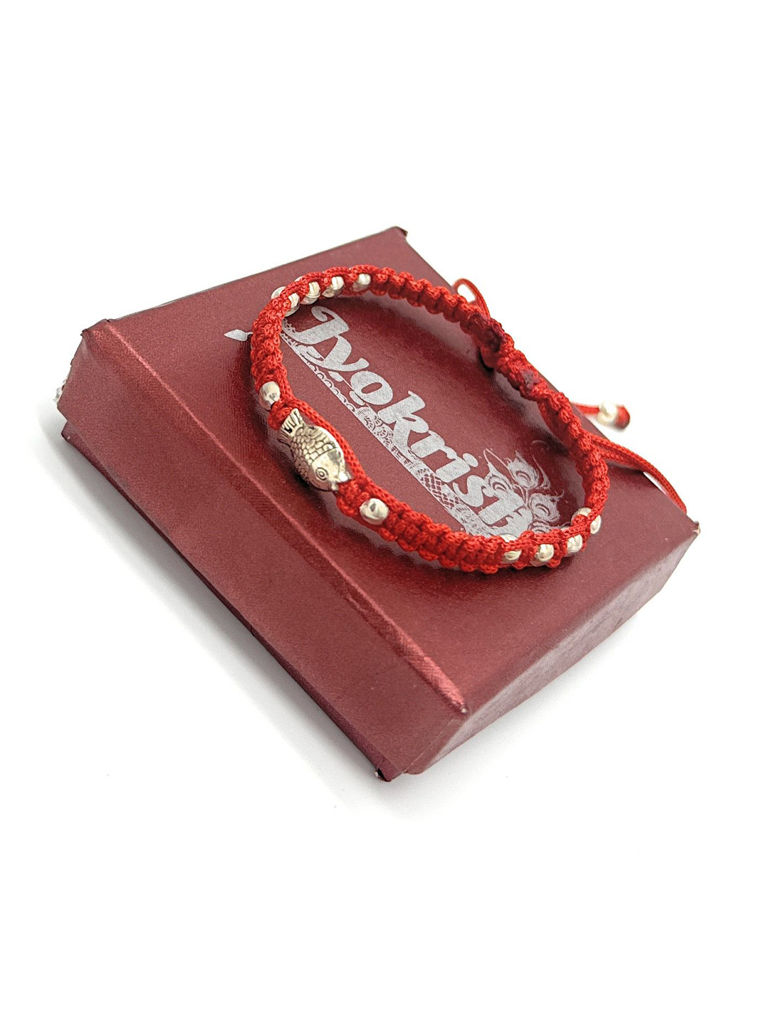 Jyokrish Silver-Plated Artificial Beaded Fish Wraparound Bracelet