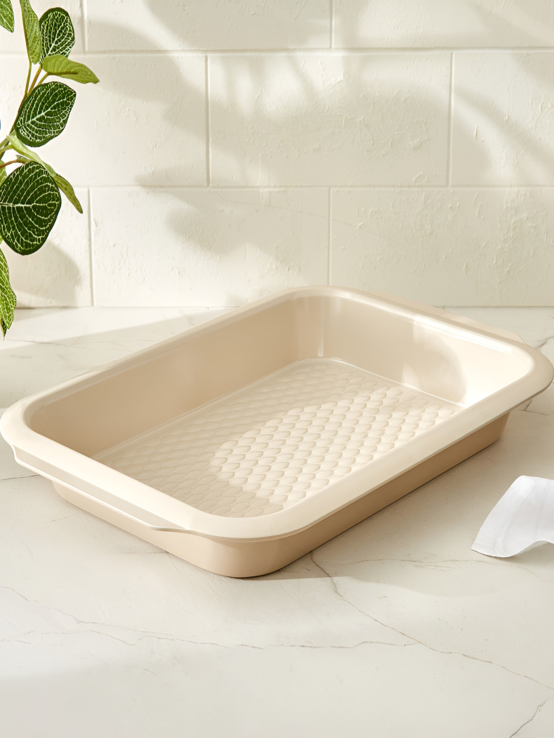 Home Centre Chef's Pride Piskem Cream-Colored Textured Baking Pan