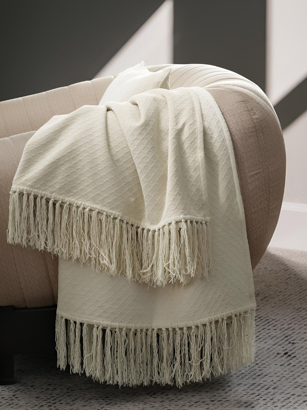 MASPAR Cotton Throw Blanket For Sofa Bed Living Room Bedroom Home Dcor- 113x178 CM