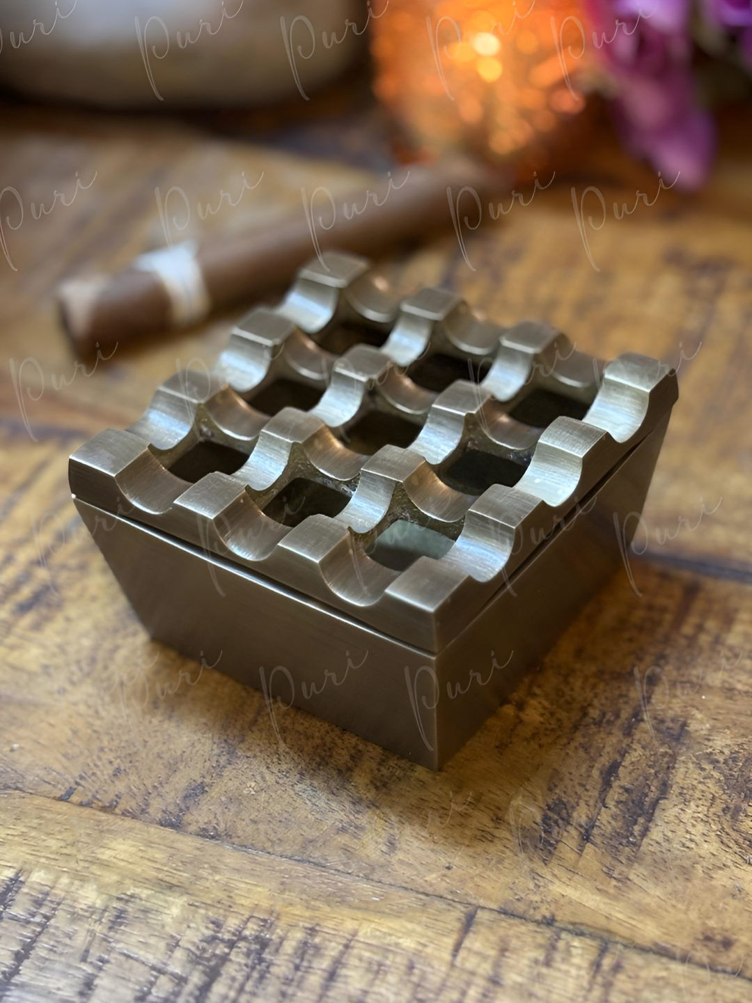 PURI Gold-Toned Single Brass Ash Trays