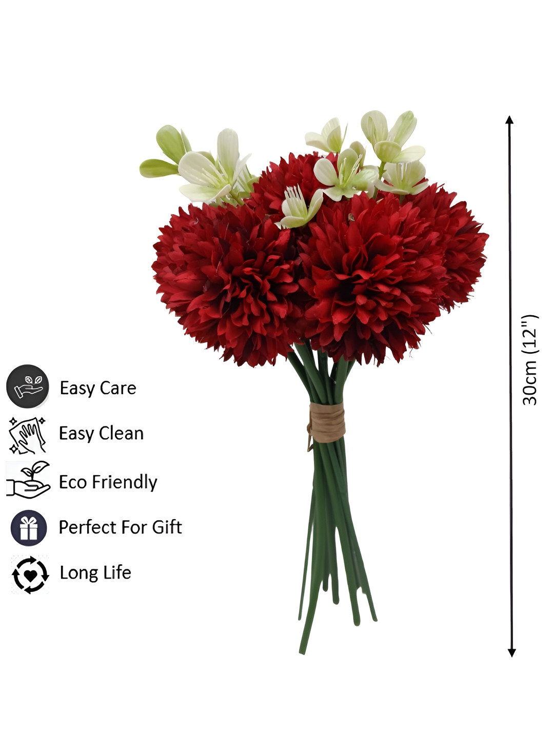 OGI INTERIORS Red 1 Pieces Chrysanthemum Artificial Flower
