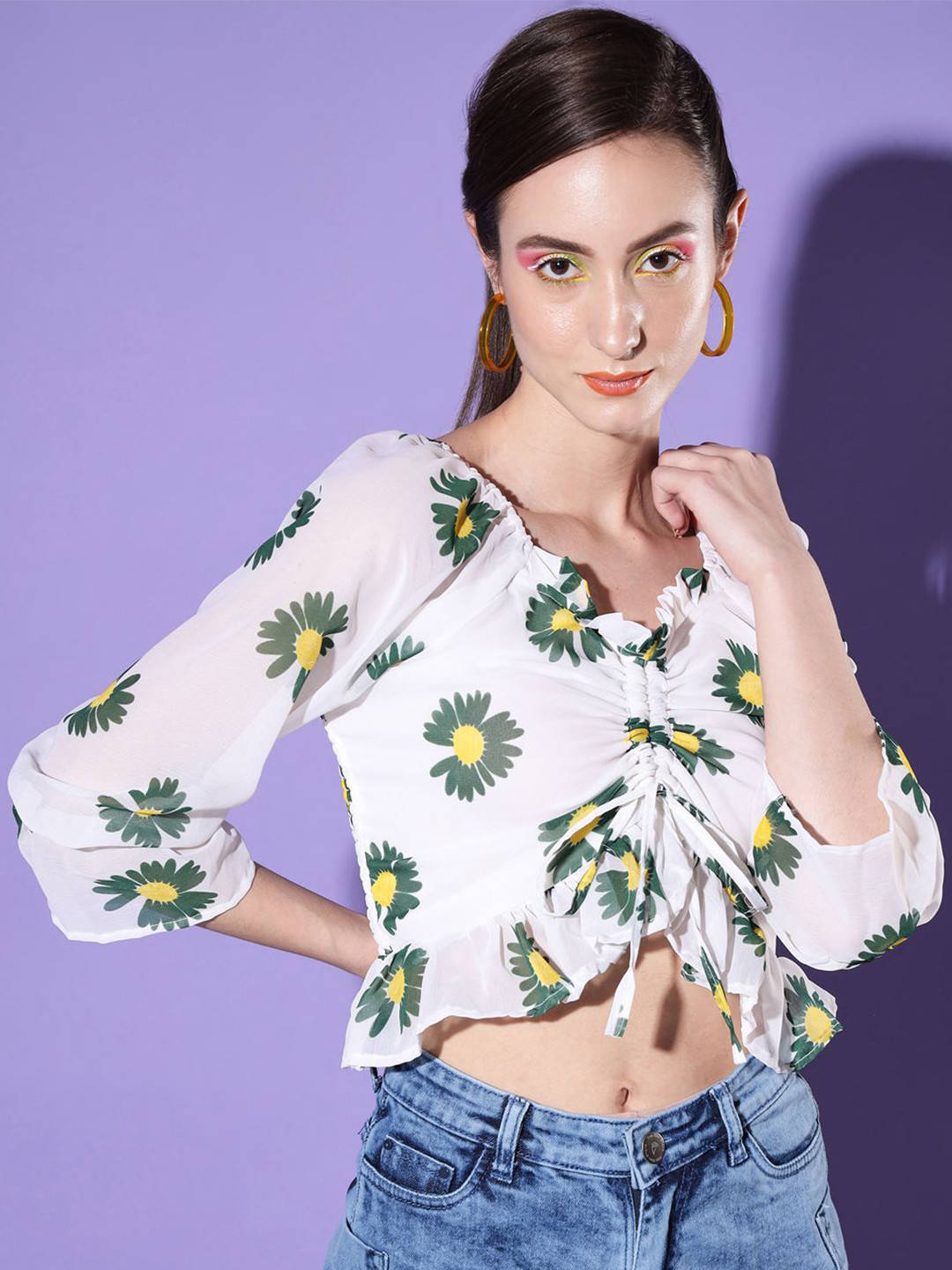 BUY NEW TREND Women Floral Printed Crop Top