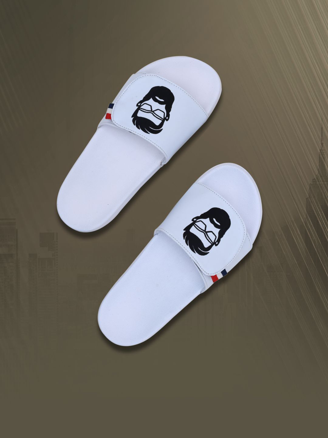 PERY PAO Stylish Graphic Printed Cushioned Footbed Sliders