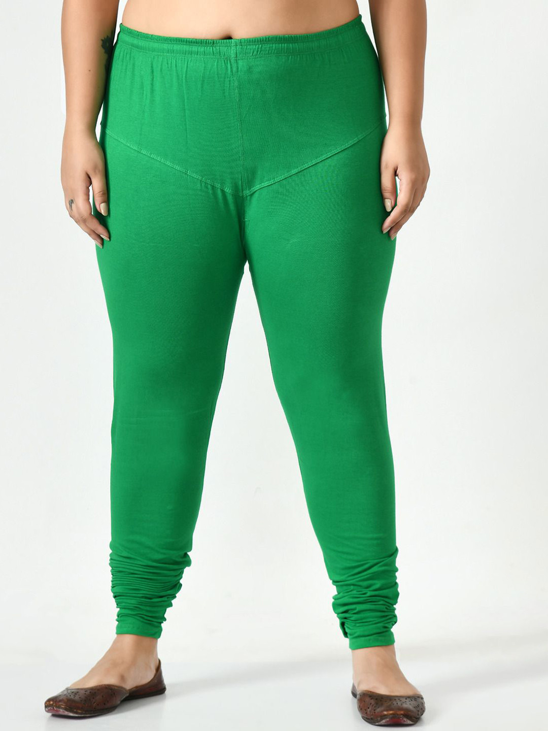 Fruba Women Plus Size Solid 4-Way Stretch Leggings